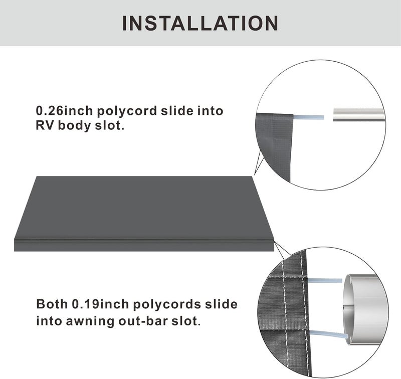 SHADEPLUS RV Awning Fabric Replacement,Camper Awning Replacement,16 oz Heavy Duty Waterproof Vinyl Universal RV Awning Replacement for All Brands Camper,Trailer, Motorhome Awnings,Smoke Grey 17'2'' - Image 5